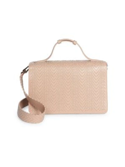 Shop Alaïa Medium Franca Studded Leather Shoulder Bag In Sand