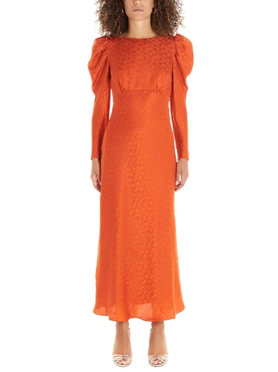 Shop Saloni Alena Dress In Orange