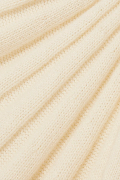 Shop Loewe Pleated Cashmere Cape In Ivory