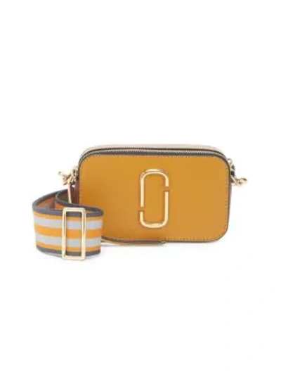 Shop Marc Jacobs The Snapshot Coated Leather Camera Bag In Golden Poppy