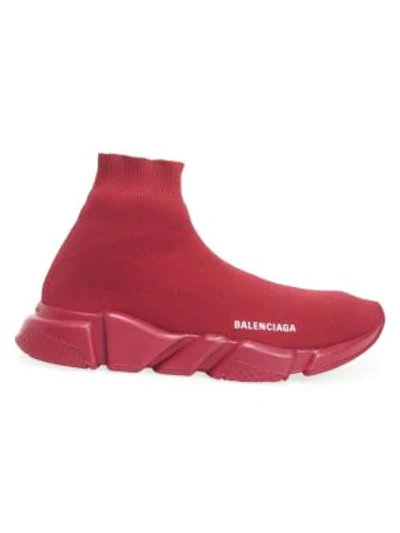 Shop Balenciaga Speed Sneakers In Burgundy