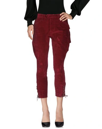 Shop Dsquared2 Cropped Pants & Culottes In Maroon