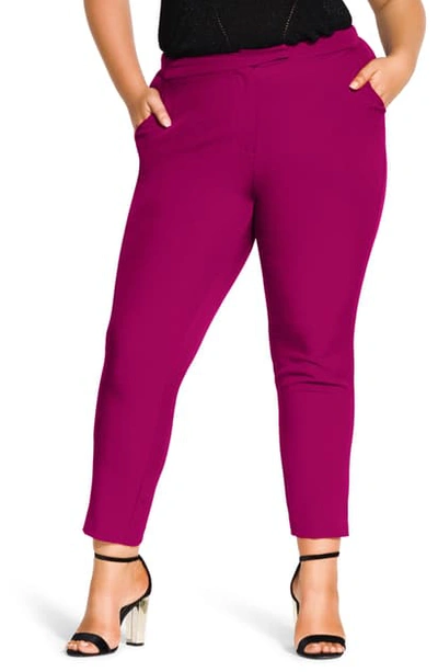 Shop City Chic Mrs. Draper Ankle Pants In Magenta
