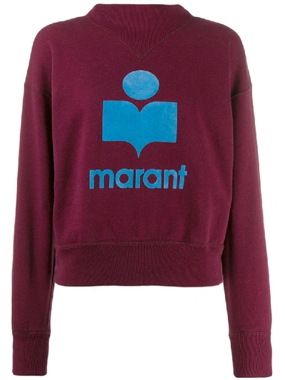 Shop Isabel Marant Étoile Logo Print Sweatshirt In Purple