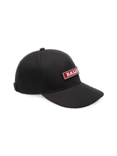 Shop Bally Urban Logo Baseball Cap In Black