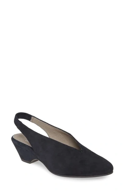 Shop Eileen Fisher Gatwick Slingback Pump In Midnight Suede