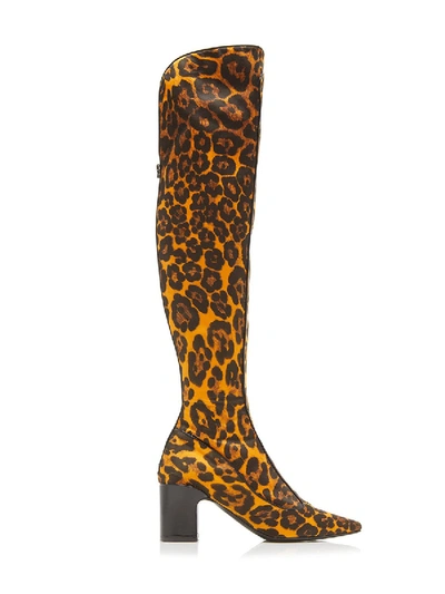 Shop Fabrizio Viti Leopard Over-the-knee Boots