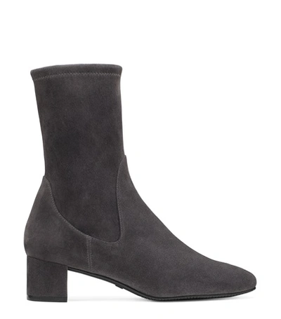 Shop Stuart Weitzman Ernestine In Slate Medium Gray Stretch Suede