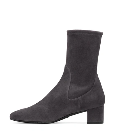 Shop Stuart Weitzman Ernestine In Slate Medium Gray Stretch Suede