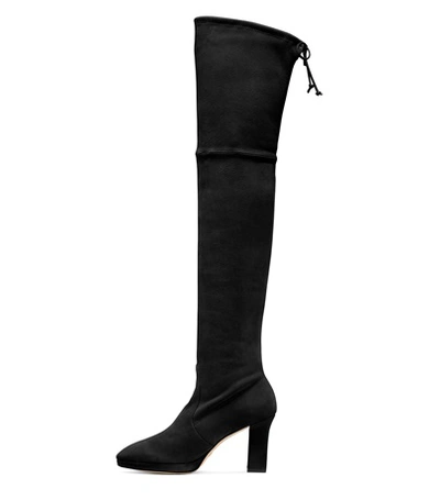 Shop Stuart Weitzman Ledyland In Black Stretch Suede