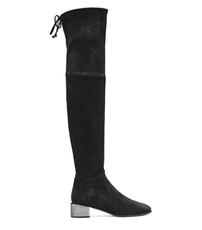 Shop Stuart Weitzman Charolet In Black Stretch Suede