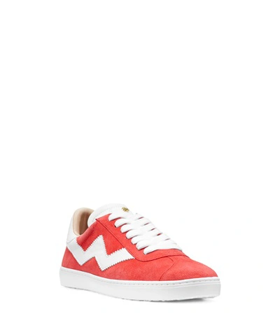 Shop Stuart Weitzman The Daryl Sneaker In Watermelon Pink Suede