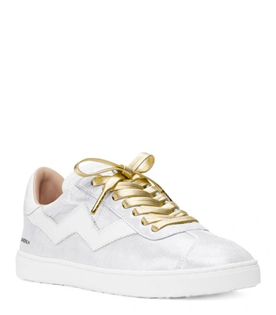 Shop Stuart Weitzman The Daryl Sneaker In Bronze Metallic Leather