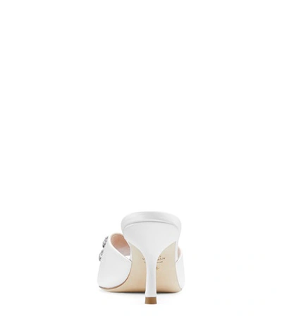 Shop Stuart Weitzman The Kory Sandal In White Satin