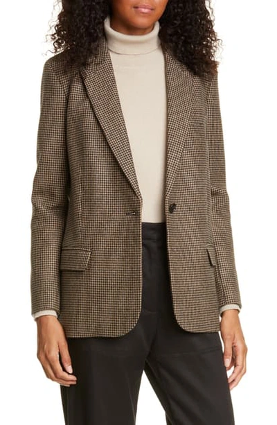 Shop Nili Lotan Don Stretch Wool Jacket In Black/ Camel