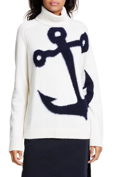 Shop N°21 N Degree21 Anchor Wool & Mohair Blend Sweater In Cream