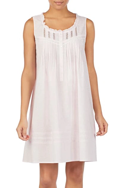 Shop Eileen West Cotton Chemise In Rose Ground Wht Floral Dot