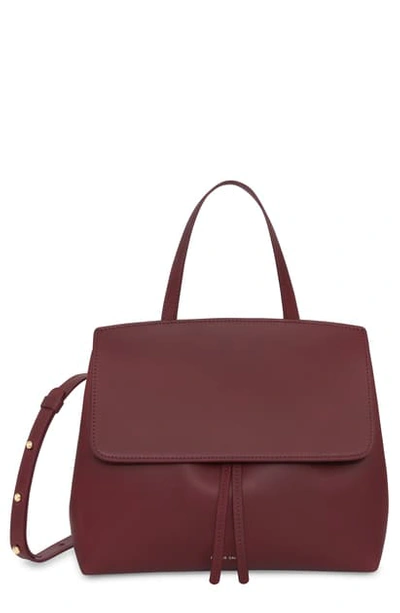 Shop Mansur Gavriel Mini Lady Leather Bag In Bordo/ Bordo