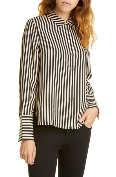 Shop Ted Baker Colour By Numbers Hencha Stripe Shirt In Black