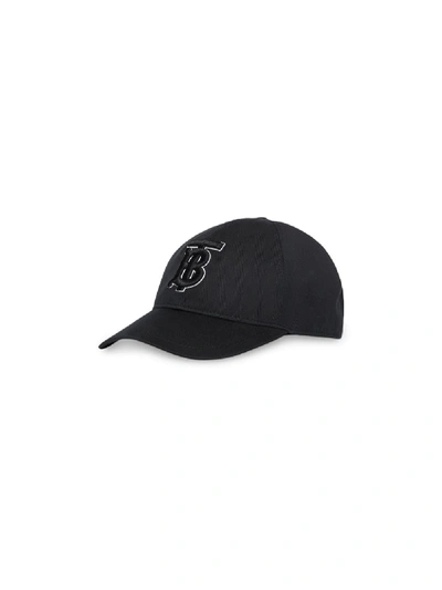 Shop Burberry Cotton Baseball Cap In Black