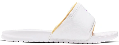 Pre-owned Nike  Benassi Jdi Fanny Pack White Topaz Gold In White/topaz Gold-white