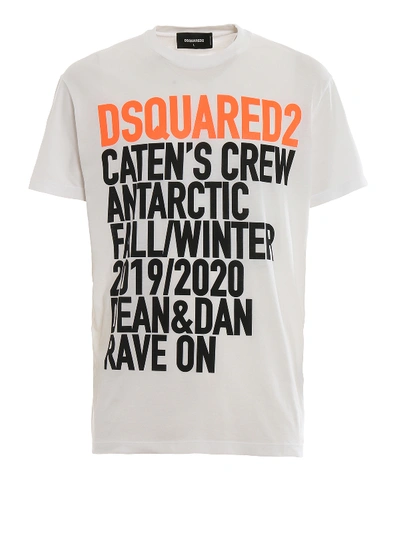 Shop Dsquared2 Cotton Fluo Logo T-shirt In White