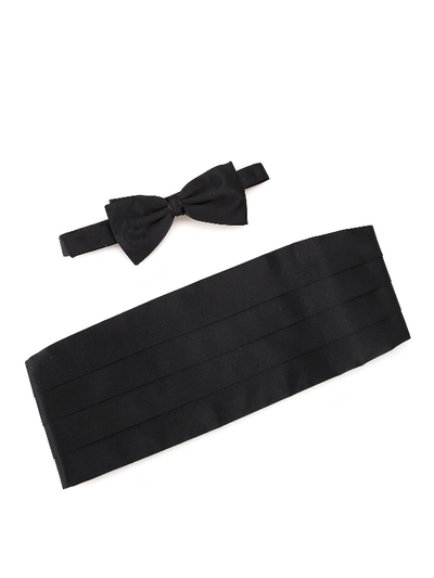 Shop Ermenegildo Zegna Bow Tie And Cummerbund Tuxedo Kit In Black