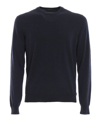 Shop Zanone Blue Combed Wool Sweater