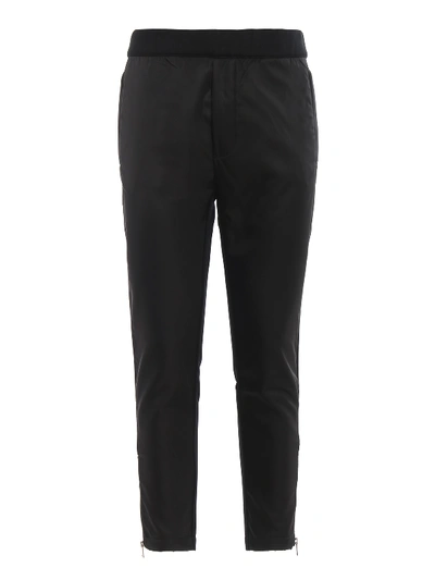 Shop Prada Jersey And Nylon Pants In Black