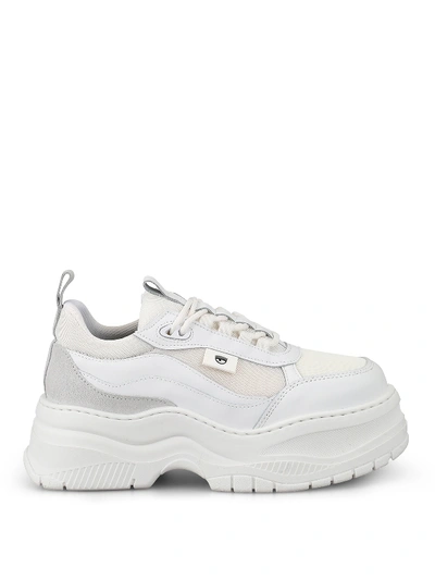 Shop Chiara Ferragni Platform Sneakers In White