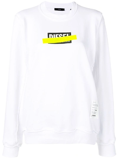 Shop Diesel Logo Sweatshirt - White