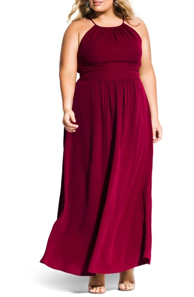 Shop City Chic Devotion Maxi Dress In Garnet