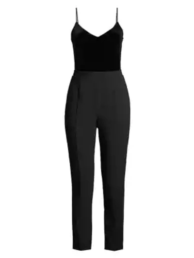 Shop Black Halo Women's Teagun Tailored Velvet Jumpsuit In Black