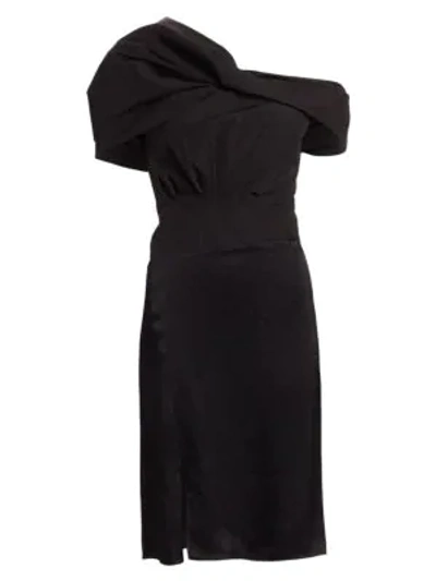 Shop 3.1 Phillip Lim / フィリップ リム Asymmetric Drape-sleeve Cocktail Dress In Black