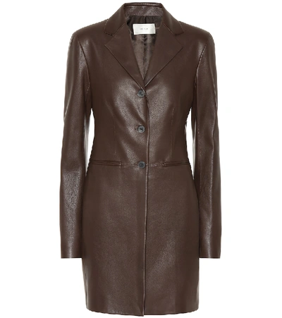 Shop The Row Nedifa Leather Coat In Brown