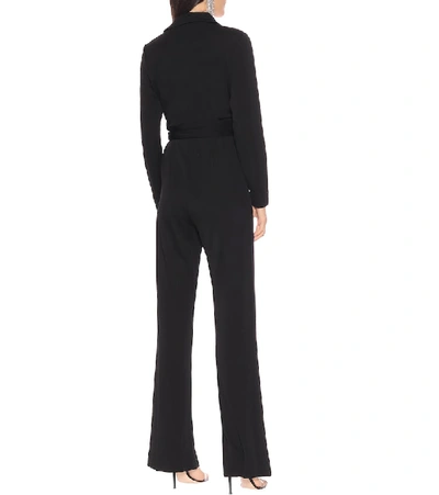 Shop Diane Von Furstenberg Aries Jersey-blend Jumpsuit In Black