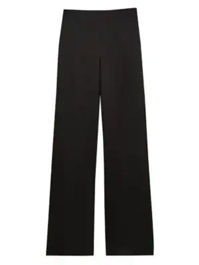 Shop Theory Crepe Satin Clean Wide Leg Pants In Black