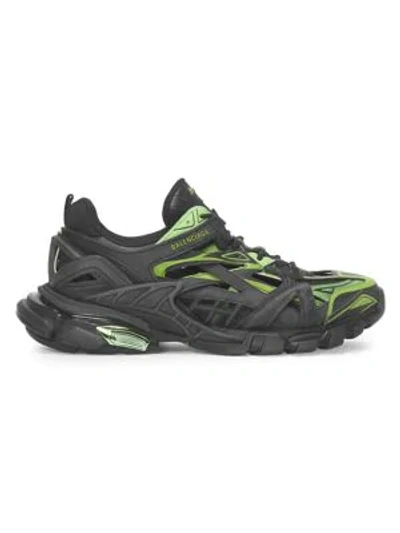 Shop Balenciaga Track 2 Sneakers In Black Green