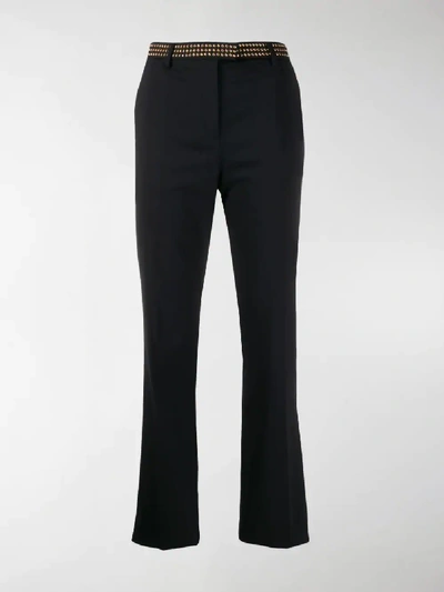 Shop Roberto Cavalli Studded Tailored Trousers In Black