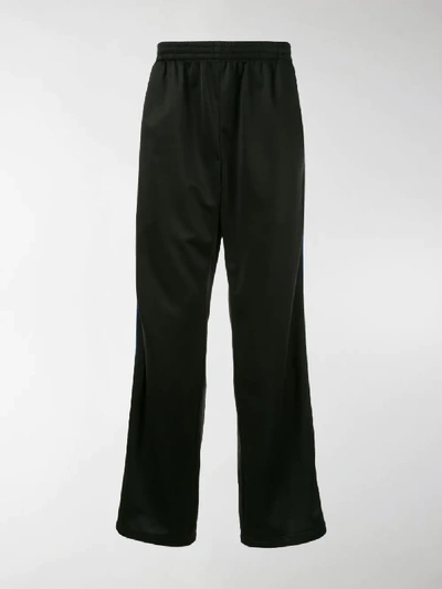 Shop Balenciaga Side Stripe Track Pants In Black