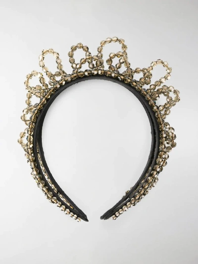 Shop Simone Rocha Beaded Embellished Headband In Black