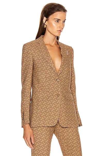 Shop Burberry Surrey Tailored Jacket In Abstract,brown,neutral In Tawny