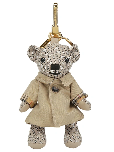 Shop Burberry Thomas Trench Key Holder In Beige