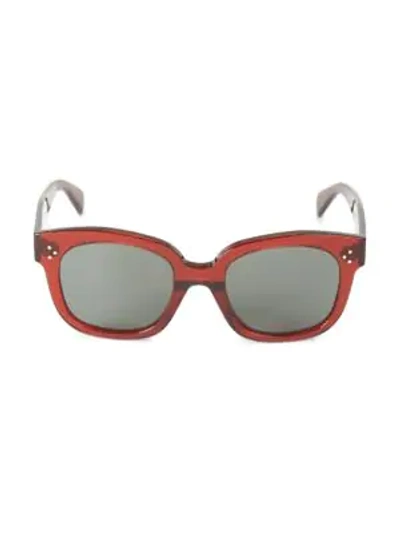 Shop Celine Women's 54mm Square Plastic Sunglasses In Red