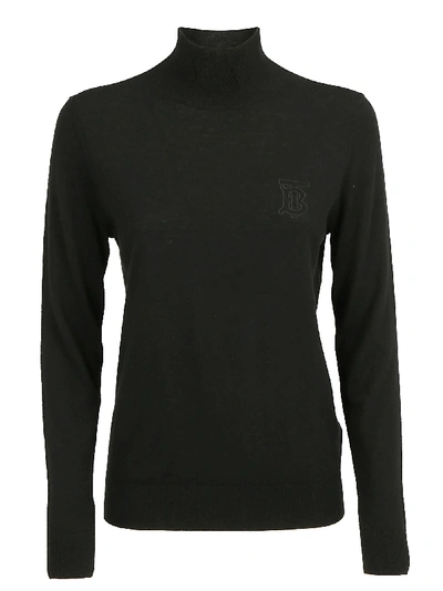 Shop Burberry Turtleneck Sweater In Black