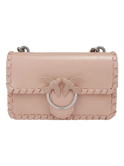 Shop Pinko Mini Love Twist Shoulder Bag In Light Pink