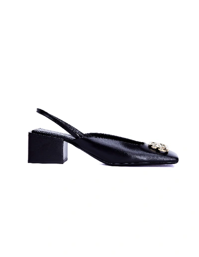 Shop Balenciaga Leather Double Square Bb Mules In Black