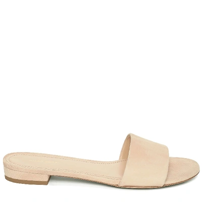 Shop Mansur Gavriel Suede Flat Single Strap Sandal