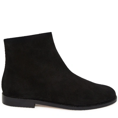 Shop Mansur Gavriel Shearling Flat Ankle Boot In Black