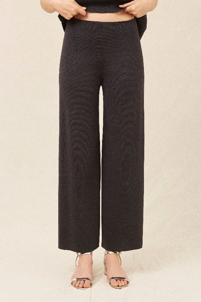 Shop Mansur Gavriel Wool Milano Trousers In !dark Grey Melange [hidden]